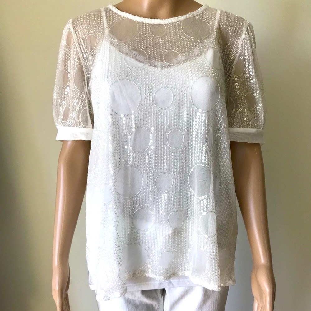 Anthropologie Quincy Mesh Top by Eva Franco - M